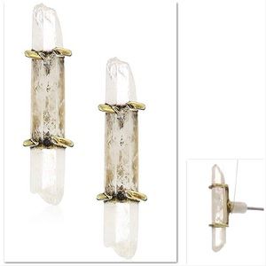 Sorreli Crystal Earrings  Brass Lisa Oswald Studs